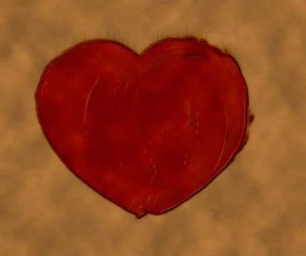 Digital paint of a red heart Stock Illustration