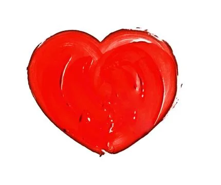 Digital paint of a red heart Stock Illustration