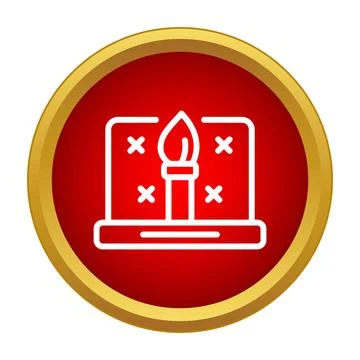 Digital paintbrush on screen representing graphic design Illustrazione stock