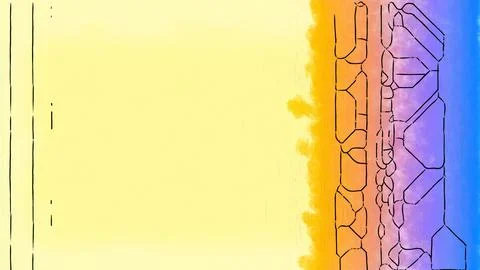 Digital painterly render of intricate colorful geometric patterns in watercolor Illustrazione stock