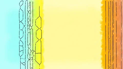 Digital painterly render of intricate colorful geometric patterns in watercolor Illustrazione stock