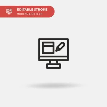 Digital Painting Simple vector icon. Illustration symbol design template for  Stock Illustration