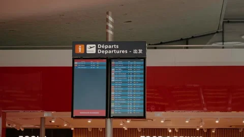 Digital panel with the list of airport departures. Stock Footage 296594459