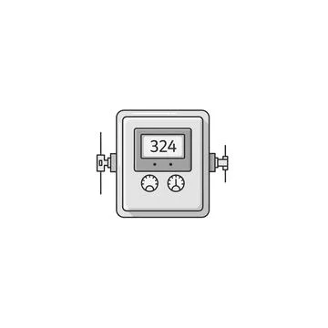Digital panel meter with display screen and buttons Stock Illustration