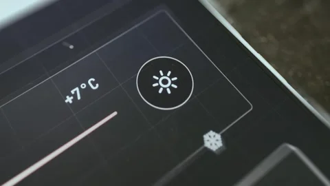 Digital panel for temperature control Stock Footage 335469987
