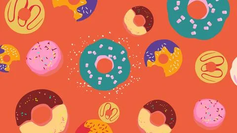 Digital Paper Donuts Background Stock Illustration