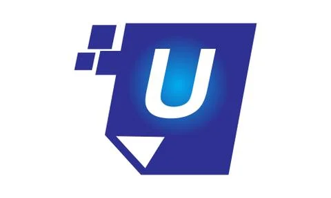 Digital Paper Initial U 스톡 일러스트