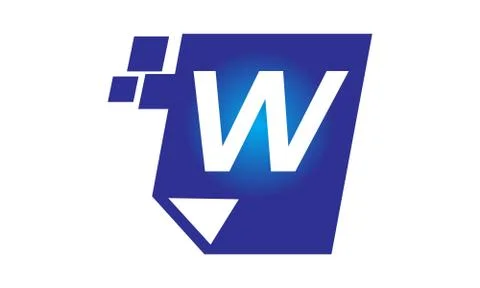 Digital Paper Initial W Stock Illustration