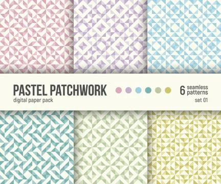 Digital paper pack, 6 abstract patterns Stock Illustration
