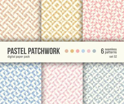Digital paper pack, 6 abstract patterns Stockillustratie