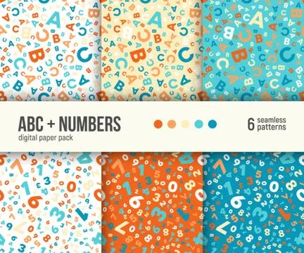 Digital paper pack, 6 abstract patterns Stock Illustration