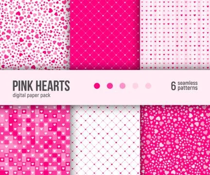 Digital paper pack, 6 abstract patterns Stockillustratie