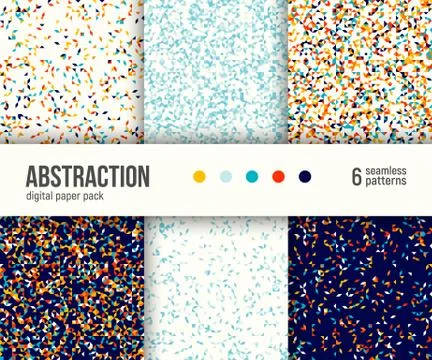Digital paper pack, 6 abstract patterns Stock Illustration
