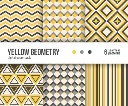 Digital paper pack, 6 abstract patterns Illustrazione stock