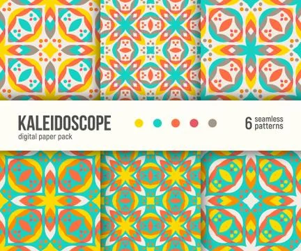Digital paper pack, 6 abstract patterns Stock Illustration