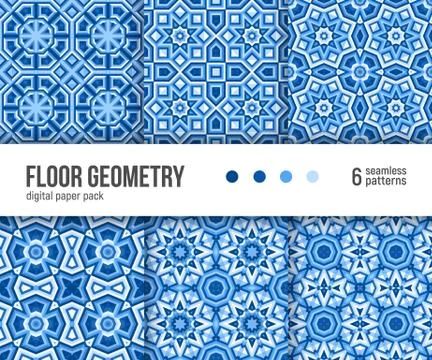 Digital paper pack, 6 abstract patterns Stock Illustration