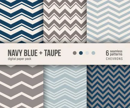 Digital paper pack, 6 abstract patterns Stock Illustration