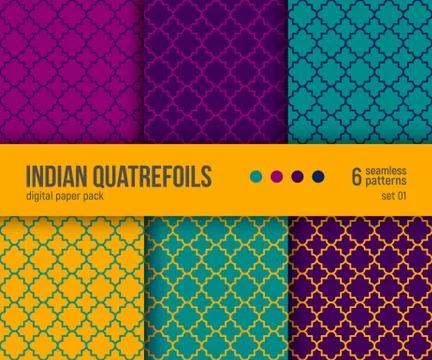 Digital paper pack, 6 abstract patterns Stock Illustration