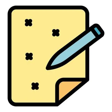 Digital paper pen icon vector flat Stock Illustration