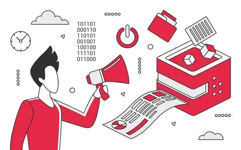 Digital paper printing Ilustración de archivo