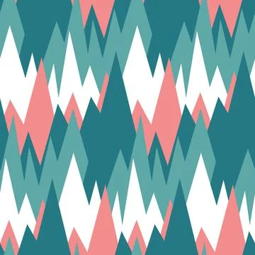 Digital paper with seamless pattern green white pink contrast abstract, mount Stock Illustration