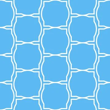 Digital paper with white blue arabesque abstract seamless pattern, background Stock Illustration