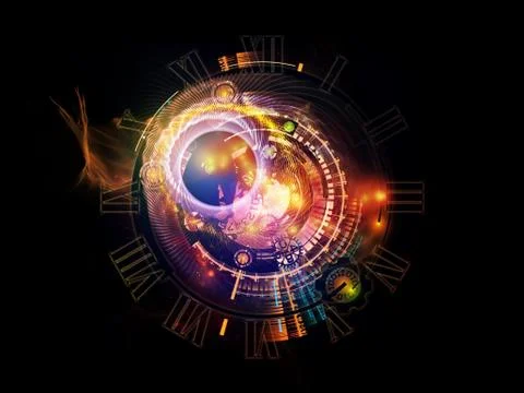 Digital Paradigms of Clockwork Illustrazione stock