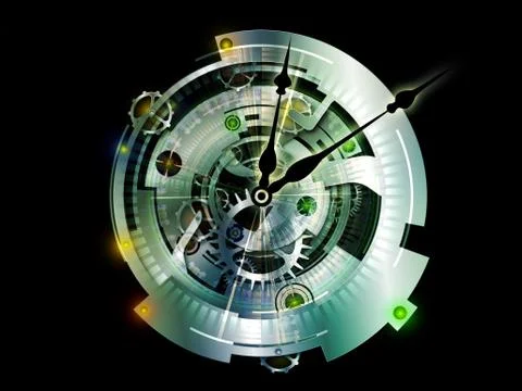 Digital Paradigms of Clockwork Illustrazione stock
