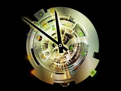 Digital Paradigms of Clockwork Ilustração Stock