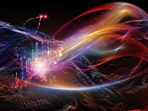 Digital Paradigms of Virtual World Ilustração Stock