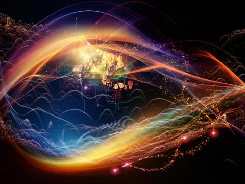 Digital Paradigms of Virtual World Illustrazione stock