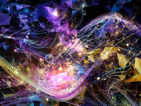 Digital Paradigms of Virtual World Ilustração Stock