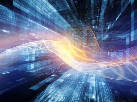 Digital Paradigms of Wave Particle Stock-Illustration