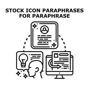 Digital paraphrasing process creating new content Illustrazione stock