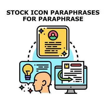 Digital paraphrasing process creating new content Stock Illustration