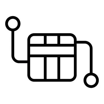 Digital parcel icon outline vector. Delivery food Stock Illustration