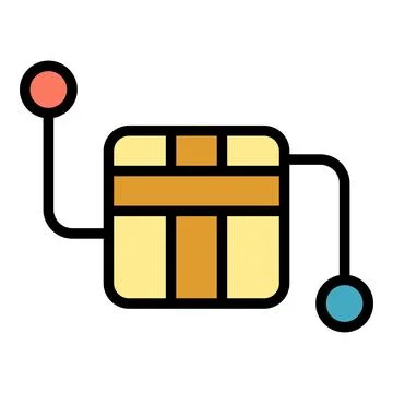 Digital parcel icon vector flat Stock Illustration