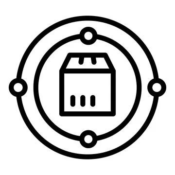 Digital parcel tracking icon outline vector. Service order Stock Illustration