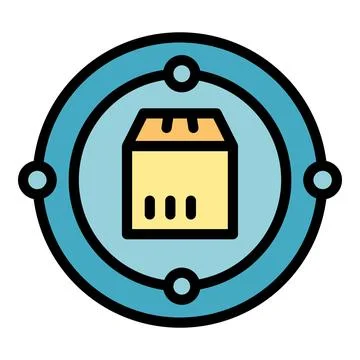 Digital parcel tracking icon vector flat Stock Illustration