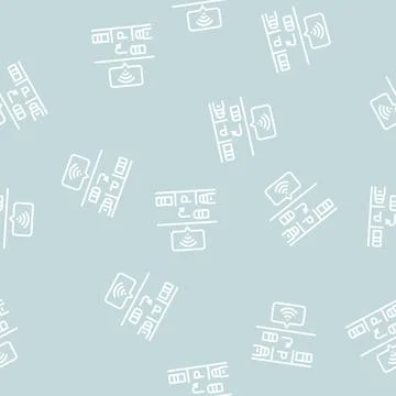 Digital parking line seamless pattern Stock Illustration