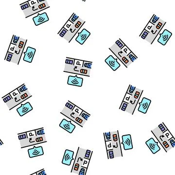 Digital parking vector seamless pattern Stock Illustration