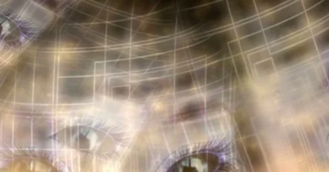 Digital Particle 3D Animation of Alien Heads Stock Footage 79623095