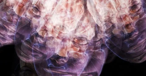 Digital Particle 3D Animation of human Brains Stock Footage 79629192