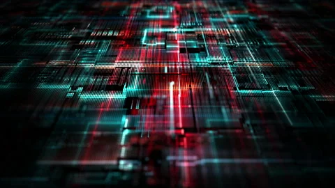 Digital Particle and Light flow. Digital Cyberspace and Data Network Connecti Video stock 141117929