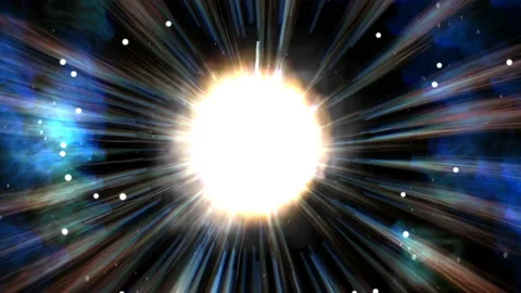 Digital particle animation of cosmic explosions Stock-Footage 132429963