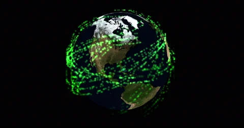 Digital Particle Animation of the Earth Stock Footage 63980207