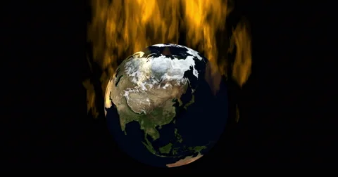 Digital Particle Animation of the Earth Stock Footage 63985513