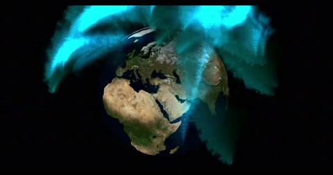 Digital Particle Animation of the Earth Stock Footage 65228591