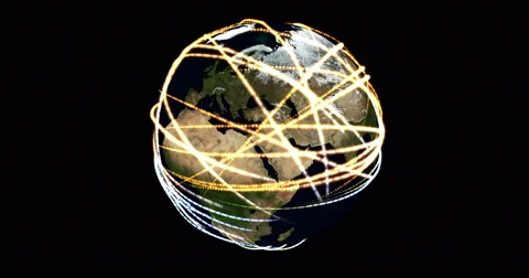 Digital Particle Animation of the Earth Stock Footage 65303476