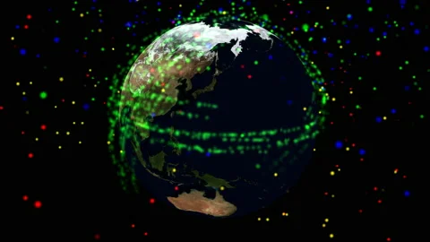 Digital particle animation of the earth Stock Footage 143927059